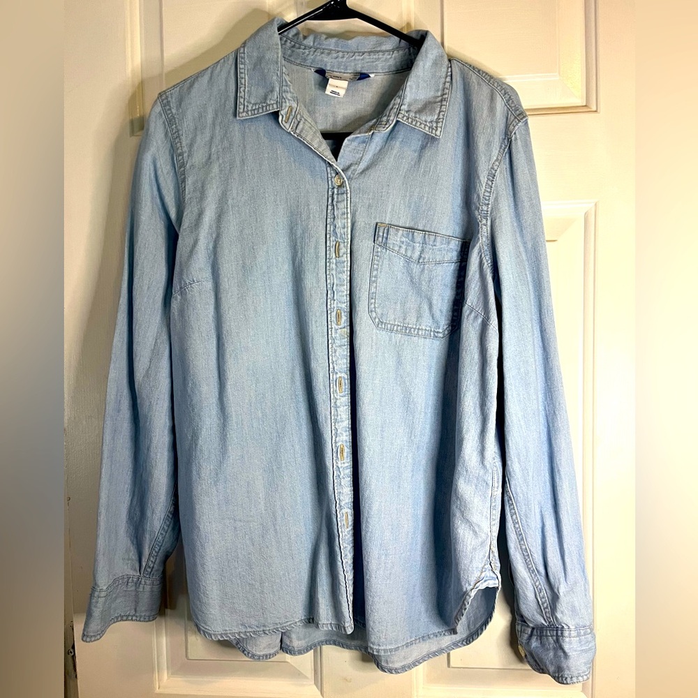 Light colored old navy denim shirt